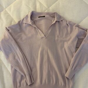 Suzy Shier Light Purple Collared Sweater